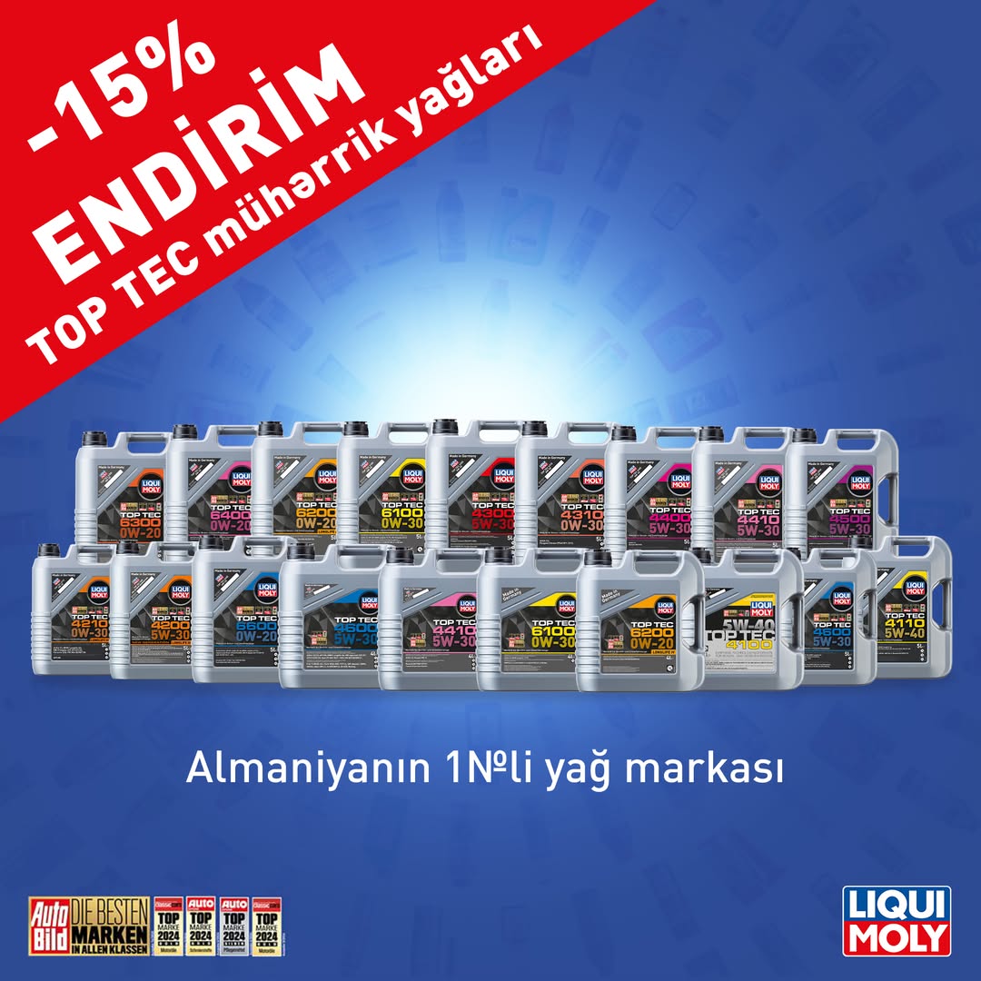 LIQUI MOLY-dən Oktyabr Kampaniyası - Top Tec seriyası 15% endirimlə!